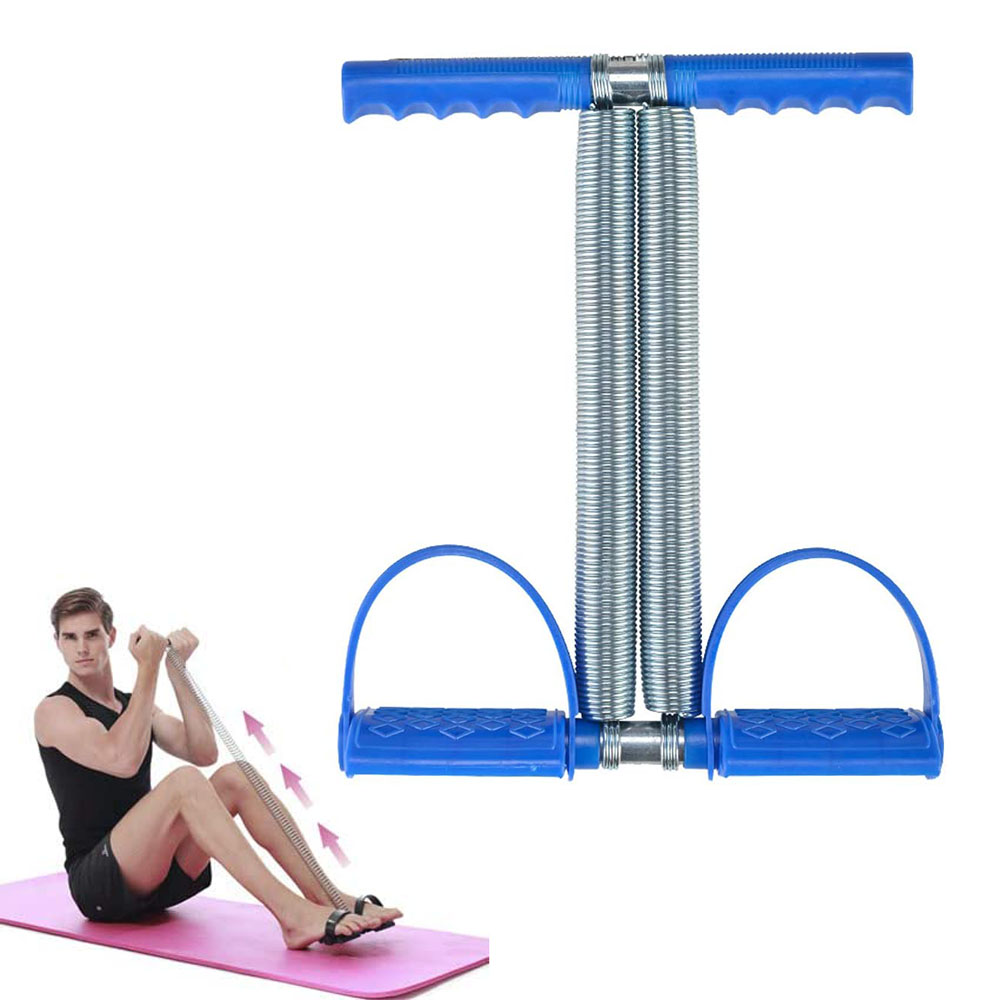 TuseyRxln Dual Spring Sit Up Pull Rope Elastic Tension Fitness Foot Pedal Sit Up Equipment for Abdominal Leg Exerciser Tummy Trimmer Sport Fitness Slimming Training Bodybuilding